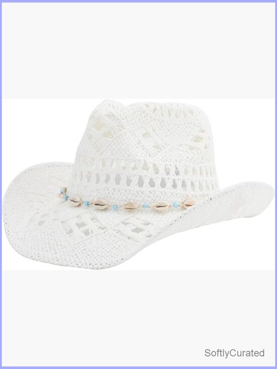 Unisex Straw Cowboy Hat with Shapeable Wide Brim - Sun Protection main image 4